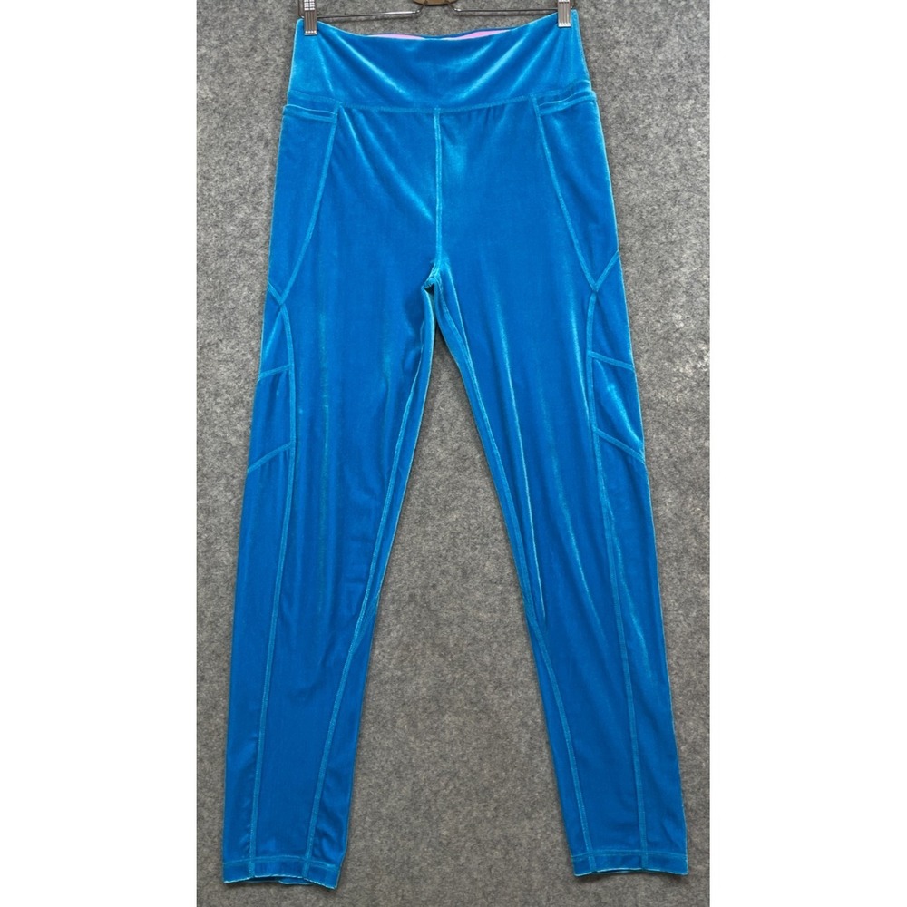 Lilly Pulitzer Luxletic Weekender High Rise Leggings Blue Large Velvet
